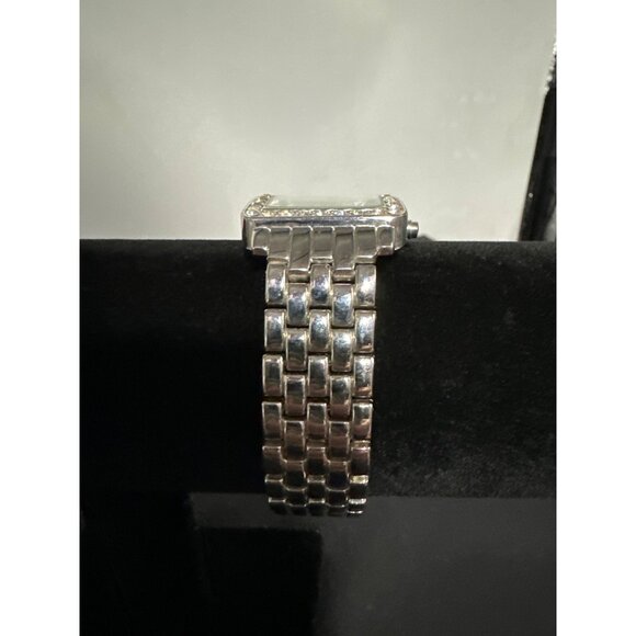 Lane Bryant Silver Watch With Mother of Pearl Face with Rhinestone Bezel & Stain - Picture 5 of 8